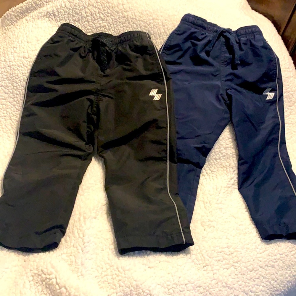 3T -  Blue and  Black Snow pants! Lined for warmth. Drawstring waist. 2 pair!
